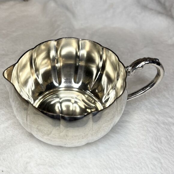 Vintage Ornate Silver Plate Creamer & Sugar Lot – Viking, WM Rogers, Mixed - Picture 3 of 16